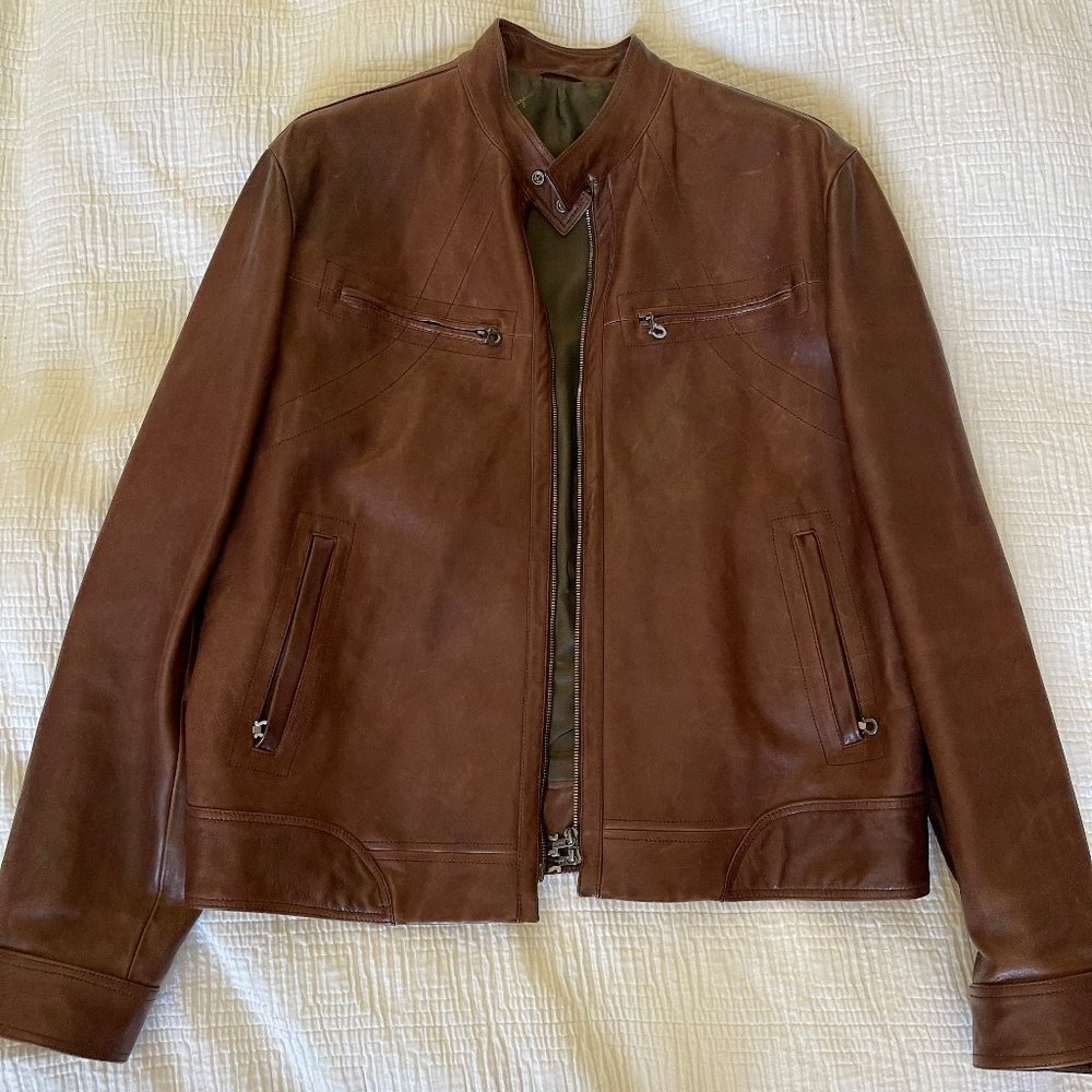 Salvatore Ferragamo Men's Leather Biker Jacket